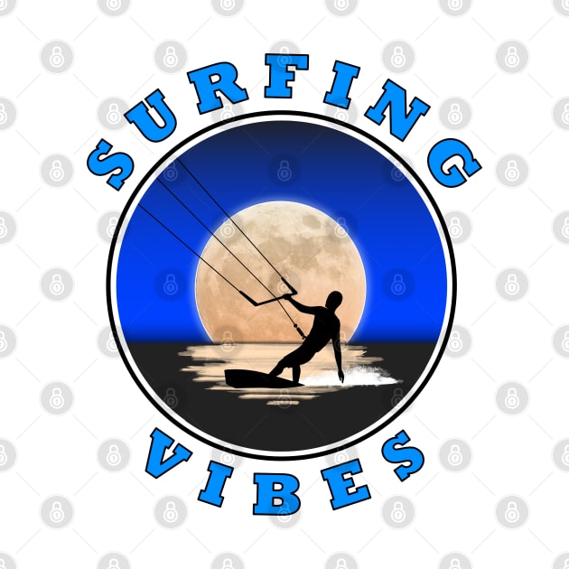 Surfing Vibes - Moon - kite surfer by AnturoDesign