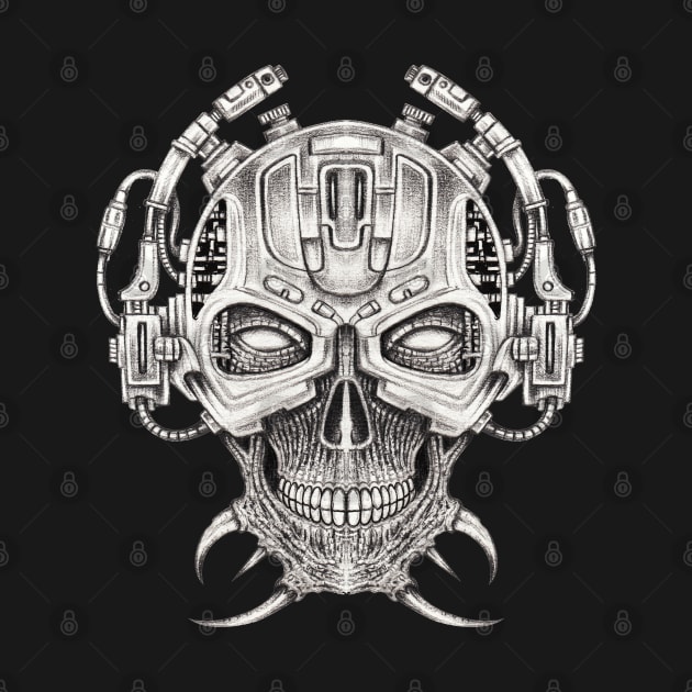 Skull headphones cyberpunk futuristic. by Jiewsurreal