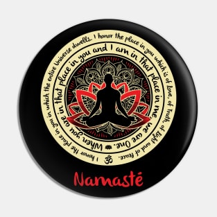 NAMASTE WE ARE ONE Buddha Sitting Meditating Yoga Inspired Quote Pin