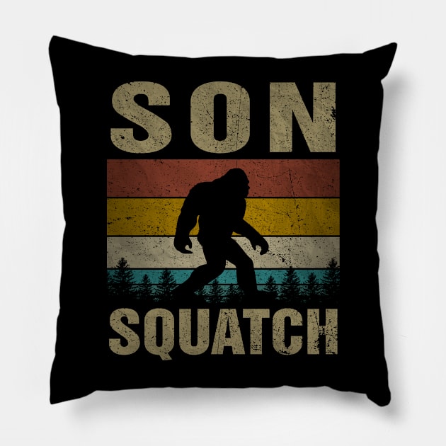 Son Squatch Bigfoot Son Sasquatch Yeti Family Matching Pillow by snnt