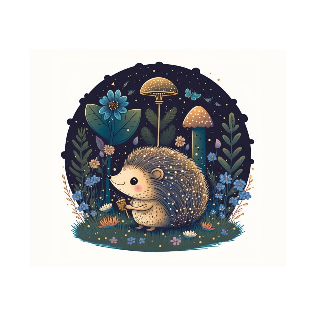 Hedgehog Fairy Tale Scene by TheArtfulAI