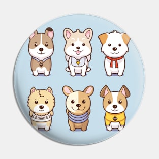 6 kawaii puppies Pin