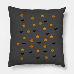 pumpkin and bat Pillow