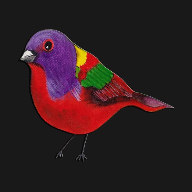 Painted bunting , cute bird by PaintingsbyArlette