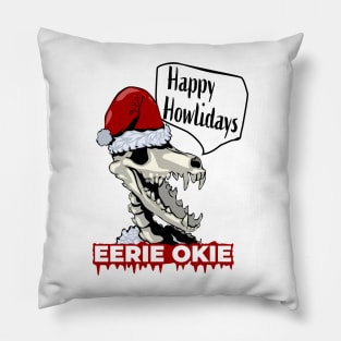 Happy Howlidays! Coyote Skull Pillow