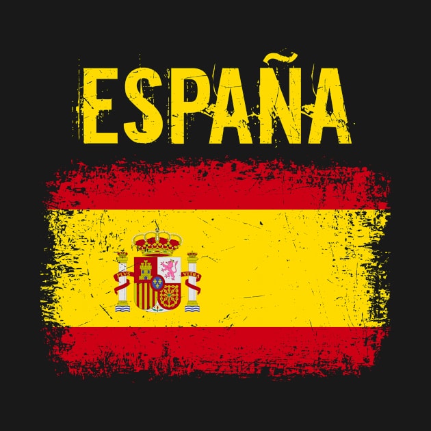 España Spain Spanish Grunge Flag by Foxxy Merch