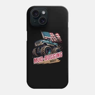 Mud-Bogging Beast USA Big Truck 4x4 American Flag Patriotic 4th Of July Off Road Mud Truck Phone Case