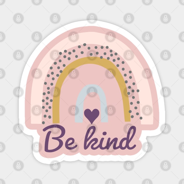 Be kind with boho rainbow Magnet by Apparels2022