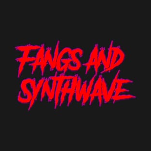 Fangs and Synthwave Big Red Logo T-Shirt