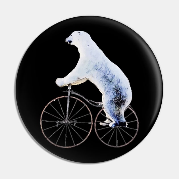 Polar bear bicycling funny Pin by Collagedream