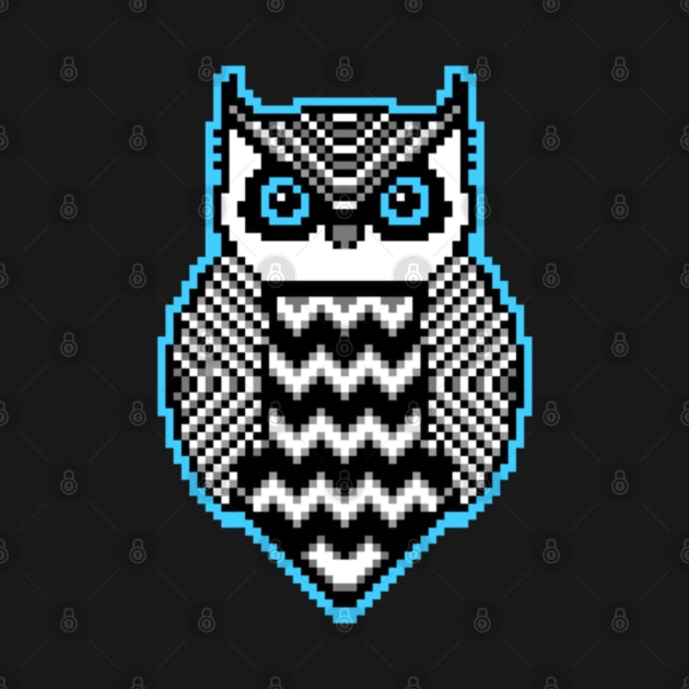 Pixel Owl Pattern by Contentarama