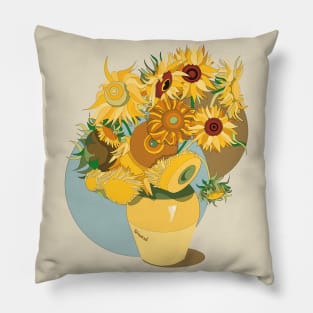 Van Gogh's modern 12 Sunflowers Pillow