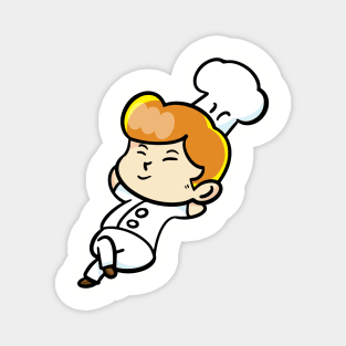 chef cartoon character  drawing design Magnet