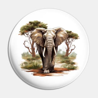 I Love Elephants Pin