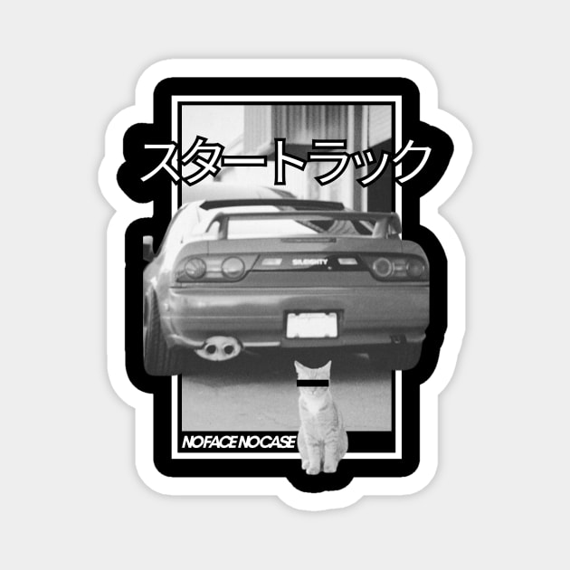 Jdm kitty cat Magnet by Mangekyou Media