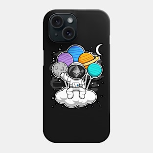 Astronaut Floating Ethereum ETH Coin To The Moon Crypto Token Cryptocurrency Blockchain Wallet Birthday Gift For Men Women Kids Phone Case