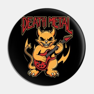 Death Metal Satanic Baphomet Cat Pin