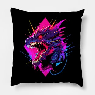 Synthwave Dragon Pillow