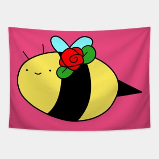 Red Rose Bee Tapestry