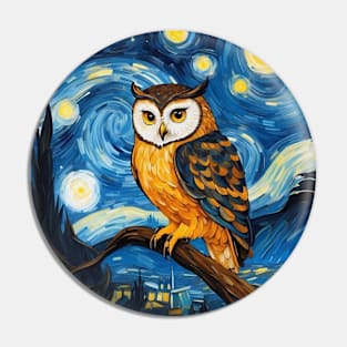 Night owl painting starry night Van Gogh  style Pin