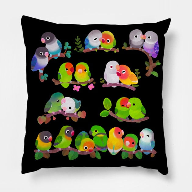 Lovebird Pillow by pikaole