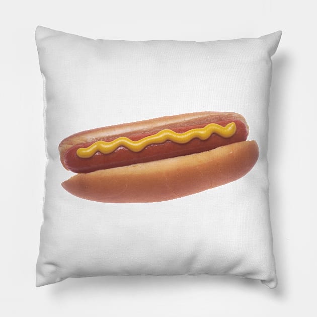 Hot Dog with Mustard Pillow by Bravuramedia