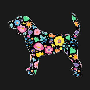 Floral Beagle art T-Shirt