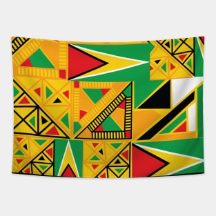 Guyanese Swag Guyana Flag Abstract Design Tapestry