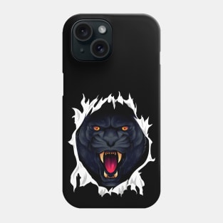 A Black Panther Ripping Through Fabric Phone Case