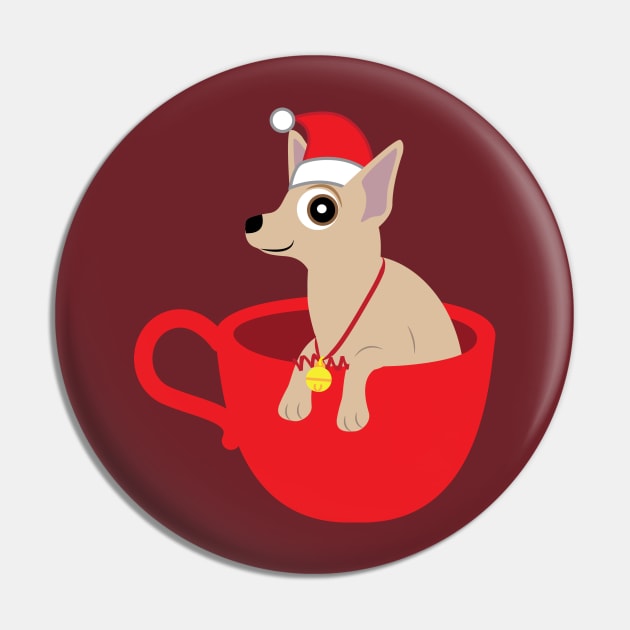 Cute Christmas Teacup Chihuahua Pin by PenguinCornerStore