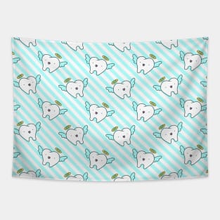 Tooth Angel Stripes Pattern Tapestry