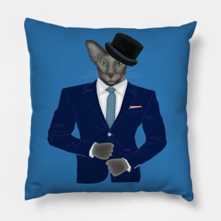 Handsome man Gentleman cat Pillow