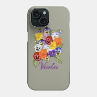 Viola flowers-Vintage Viola-Viola Spring flower Phone Case