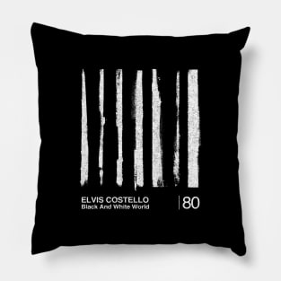 Black And White World / Minimalist Graphic Artwork Design Pillow