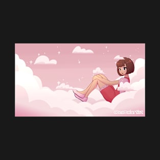 Girl in Pink Fluffy Clouds T-Shirt