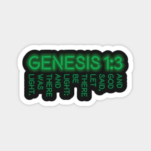 Genesis 1:3 Green Magnet