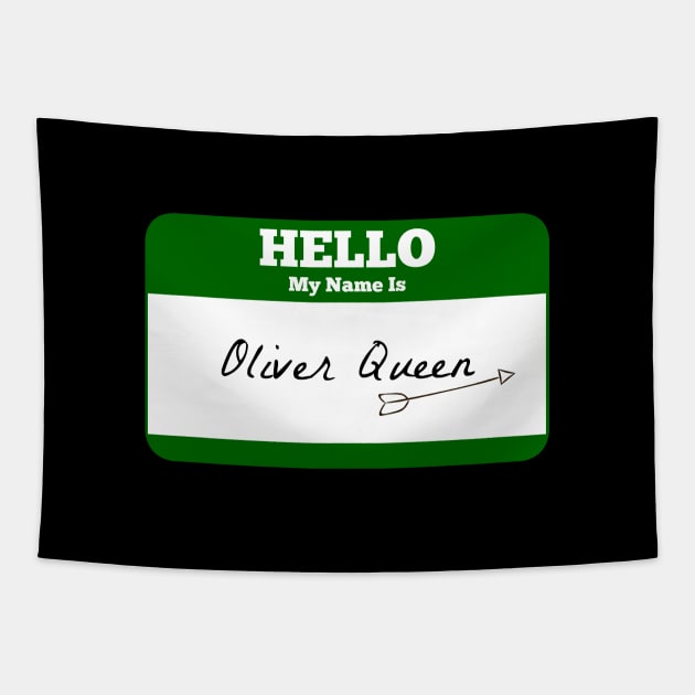 Hello My Name Is Oliver Queen Sticker - Green Arrow Tapestry by FangirlFuel