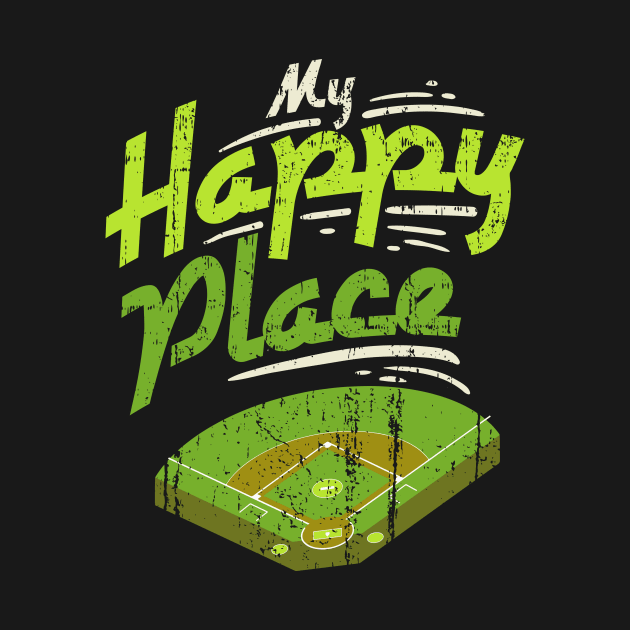 My Happy Place - Vintage Retro Baseball Gift by biNutz