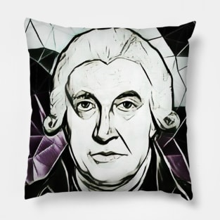 James Watt Black And White Portrait | James Watt Artwork 3 Pillow