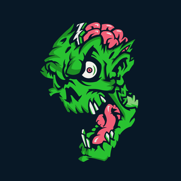 Gnarly Zombie Head by SLAG_Creative