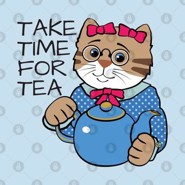 Take Time for Tea Cat by Sue Cervenka