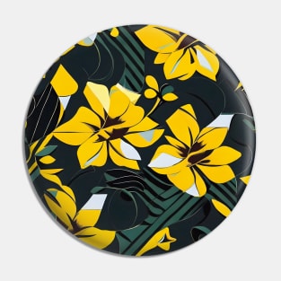 Dark Daffodil Abstract Artwork Pin