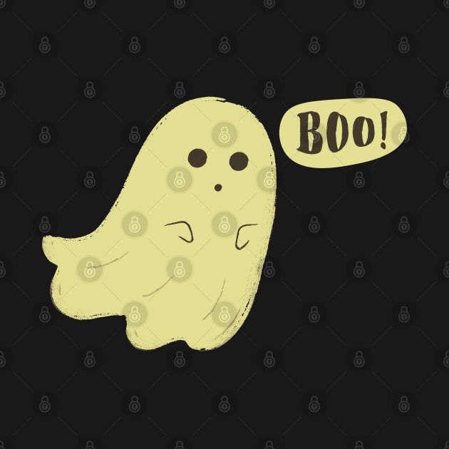 HALLOWEEN DAY CUTE GHOST BOO DESIGN ART by MadeBYAhsan