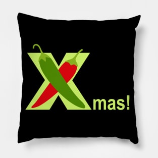 Red and Green Chile Christmas Pillow