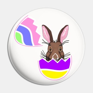 Happy Easter Chocolate Bunny - Cute Easter Bunny Art Pin