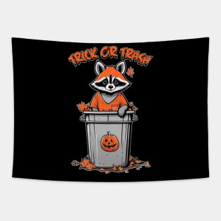 Trick or Trash - Raccoon in Bin Tapestry