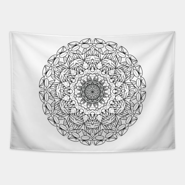 Mandala Flower Spiritual Retro Design Distressed TShirt Tapestry by bbreidenbach