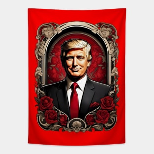 Donald Trump 2024 MAGA retro vintage floral design Tapestry