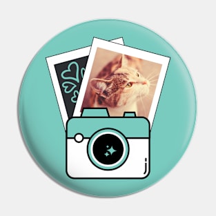 Dreamy Polaroid Frame Cat Photo Pin