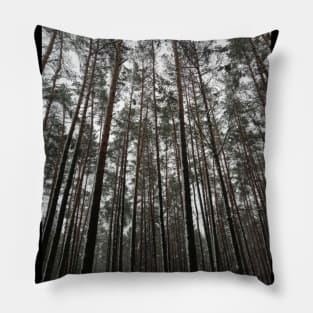 snowy forest beautiful treetops Pillow